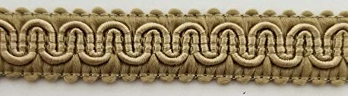 1/2" Scroll Braid Gimp w/Backing - 10 Continuous Yards - Many Color Options! (Beige) - color: Beige