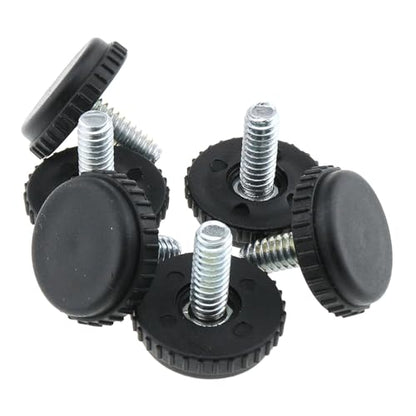 MEETOOT 12PCS Screw in Threaded Furniture Leveler Furniture Leveling Feet 1/4-20 Furniture Adjustable Non Slip Feet for Furniture Table Chair Cabinet and Bathroom Cabinet