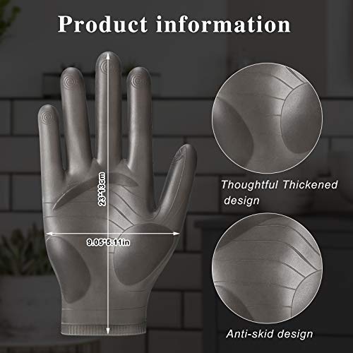 Patelai 2 Pairs Epoxy Silicone Gloves for Resin Reusable, Black, Blue