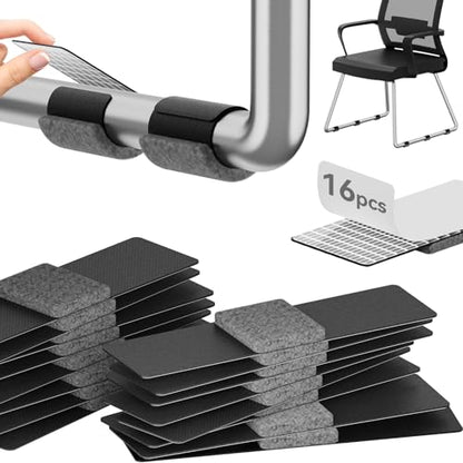 Sled Base Chair Floor Protectors Sled Base Chair Glides Wrap Around Floor Savers,Chair Leg Protectors Furniture Pads,Protect Floors Anti-Scratch Reduce Noise Easy Install (16pcs, Grey Felt Pads) - size: Grey Felt Pads