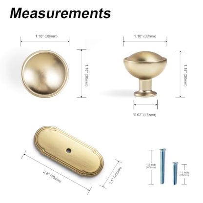6Pack Champagne Bronze Cabinet Knobs with Backplate Drawer knobs - color: Champagne Bronze, style: Orbit Rim