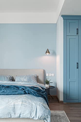 Dimoon 78.7''x17.7'' Blue Peel and Stick Wallpaper Contact Paper Modern Self Adhesive Wall Paper Removable Renter Friendly Textured Solid Color Shelf Cabinet Vinyl Roll (78.7''x17.7'',Light Blue) - color: Light Blue, size: 17.7" x 78.7"