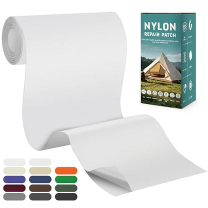 Nylon Tent Repair Tape, Self-Adhesive Fabric Patch Kit White - color: White