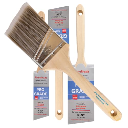 Pro Grade Angle Paint Brushes, Paint Brush Set for Trim & Walls, 4 Pc