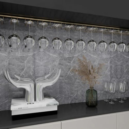 Glossy Grey Marble Contact Paper for Countertops Peel and Stick Wallpaper - color: Gray, size: 23.6" x 196"