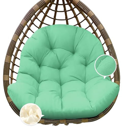 Egg Chair Cushion Replacement, Waterproof Outdoor Hanging Egg Chair Cushion Hammock Swing Chairs Cushions Pads, U-Shaped Thickened Cushions for Hanging Eggs Chairs, 47x33x7 Inches (Cyan) - color: Cyan