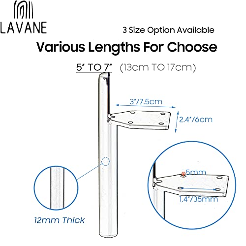 La Vane 7 inch Tapered Metal Legs, Side Mount, Mid-Century Modern,4PCS - color: Silver, size: 7 inch