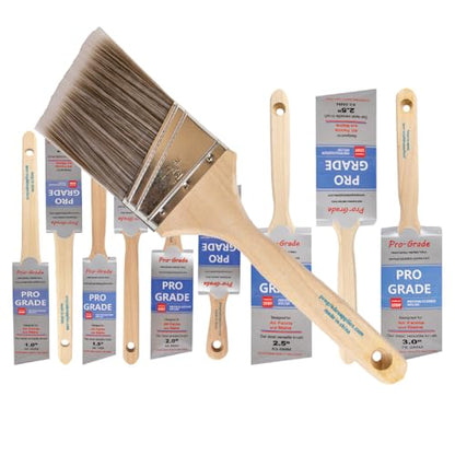 Pro Grade Angle Paint Brushes, Paint Brush Set for Trim & Walls, 10 Pc