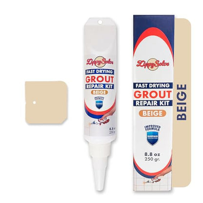 ZippySolve Tile Grout Repair Kit, Refresh Tile, Grout Sealer (8.8oz, Beige) - color: Beige