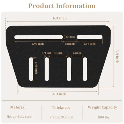 2Pcs Heavy Duty Bed Frame Adapter/Connector Plate for Headboard,Bed Frame Brackets Adapter for Headboard