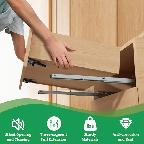 5Pair(10Pack) 21 Inch Undermount Drawer Slides with Rear Mount Bracket - size: 21 Inch