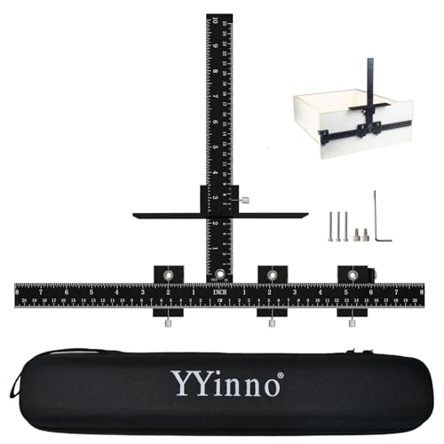 Cabinet Hardware Jig, Cabinet Handle Template Jig Tool Adjustable Drill Guide for Door Drawer Front Handles and Knobs Punch Locator (Matte Black)