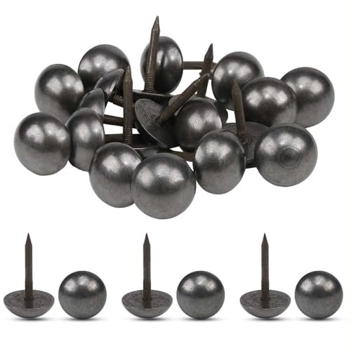 20PCS Solid Brass Upholstery Tacks for Furniture,Antique Black Decorative Nails 0.47 inch Small Metal Thumb Tacks Craft Pins for Wood Couch Chair DIY Bulletin Board - color: Antique Black, size: 0.47"Dia