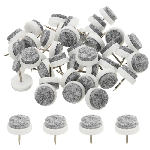 PATIKIL 20 mm Nail-on Felt Pads 40Pcs Round Felt Furniture Sliders White - color: White, size: 20 mm