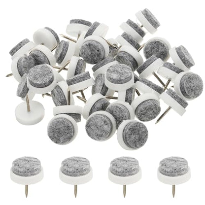 PATIKIL 20 mm Nail-on Felt Pads 40Pcs Round Felt Furniture Sliders White - color: White, size: 20 mm