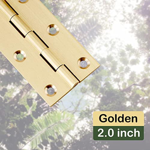 8 Pcs Solid Brass 2" Small Hinges, Jewelry Box Hinges with Screws - size: 2.0 inch