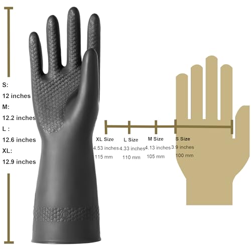 Chemical Resistant Latex Gloves, Cleaning Protective Safety Work - color: Large/12.6''
