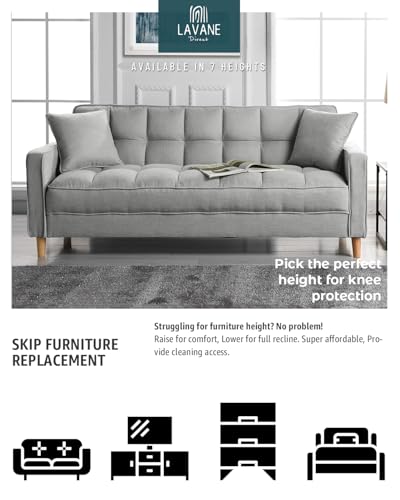 La Vane 3 inch / 8cm Solid Wood Furniture Legs - Tapered Replacement Feet with 5/16 inch Thread & Mounting Plates - Set of 4 for Sofa, Couch, Cabinet, Ottoman - color: Tapered, size: 4PCS - 3.15" / 8cm