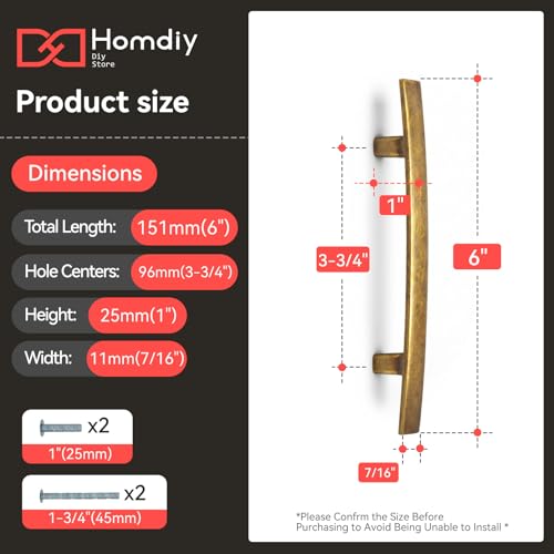 homdiy 5 Pack Antique Brass Cabinet Pulls, Solid Zinc Alloy, 3-3/4 Inch CC - color: Antique Brass, size: 3-3/4 Inch Hole Center