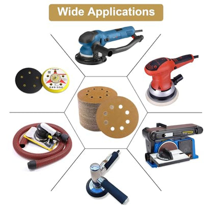 5-Inch Orbital Sander Discs, 8-Hole Pattern, 50-Pack, Hook and Loop Sandpaper for DA Sanders, Paint and Wood Finishing (600 Grit-50 PCS) - style: 600 Grit-50 PCS