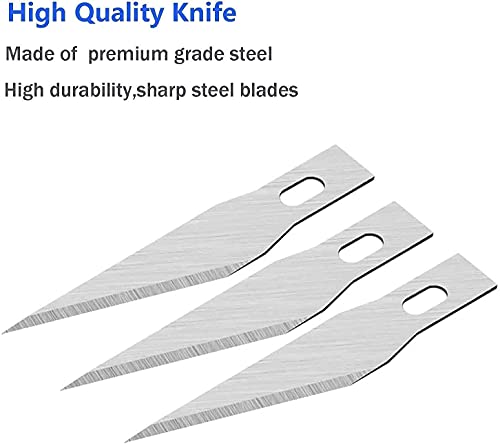 DIYSELF 1 Pcs Craft Knife Hobby Knife with 20 Pcs Stainless Steel Blades Kit and Blue Cutting Mat 6in×8in (Gold)