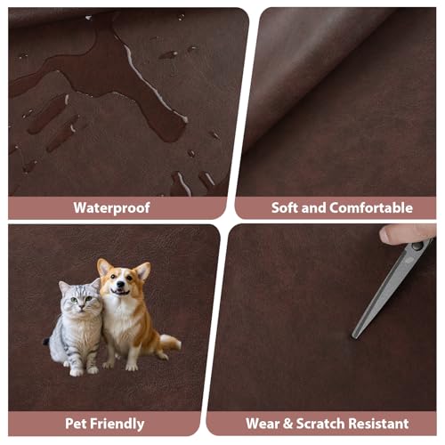Faux Leather Vinyl Upholstery Fabric by The Yard 1.3mm Thicken 15 Yards - color: Burgundy, size: 15 Yards