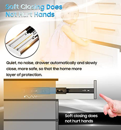 YENUO Soft Close Drawer Slides Full Extension Ball Bearing 12–24 Inch 100LB - color: Black-Soft Close, size: 12 Inch