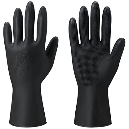 ThxToms Chemical Resistant Reusable Latex Gloves, 5 Pairs Professional Hair Coloring Rubber Gloves for Cleaning, Hair Dyeing - size: Small (10 Count)