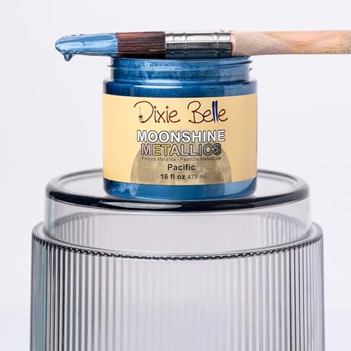 Dixie Belle Paint Company Moonshine Metallics - Pacific (4oz) - color: Pacific, style: 4 Fl Oz (Pack of 1)