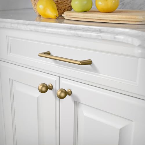 Amerdeco 10 Pack Champagne Bronze Cabinet Knobs Single Hole Cabinet Pulls Round Kitchen Cabinet Knobs Solid Drawer Knobs Dresser Knobs and Pulls for Bathroom Cabinets ZH0041 - color: Champagne Bronze, size: Single Hole