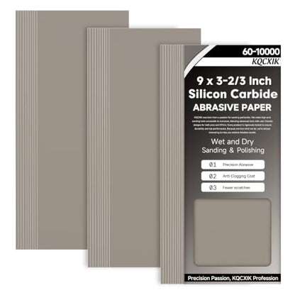 Premium 30-Sheet 3000 Grit Wet Dry Sandpaper, 9 x 3-2/3 Inch - style: 3000Grit