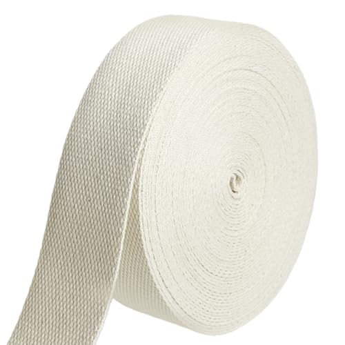 Natural Heavy Cotton Webbing 1-1/2 Inch, 12 Yards Cotton Webbing Strap for Rug Binding Trim, Seam Reinforcement & Homemade Cloth Belt Supplies - size: Width: 1-1/2 Inch