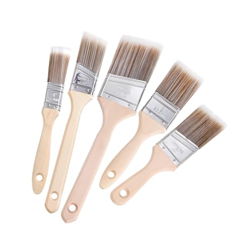 5-Piece Angled Paintbrush Set for DIY Home Improvement Painting Tools, Detail Brushes for Walls, Furniture, Trim, and Crafts - color: 1pcs-beige