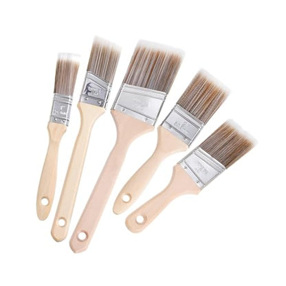5-Piece Angled Paintbrush Set for DIY Home Improvement Painting Tools, Detail Brushes for Walls, Furniture, Trim, and Crafts - color: 1pcs-beige