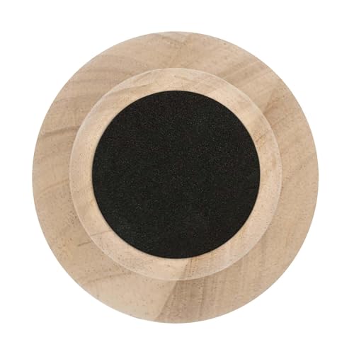 OUTWATER 5 in. H x 4 in. Dia Unfinished Solid Hardwood Bun Foot Leg for Furniture 4 Pack with 4 Free Insert Nuts and Drill Bit - color: Unfinished
