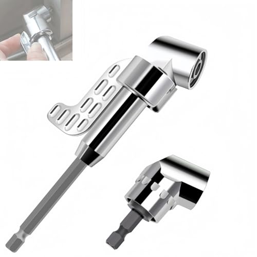 105 Degree Right Angle Drill Adapter, 2025 New 1/4" Hex Shank Driver Angle Drill Attachmen for Screwdriver & Drill(Long+Short) ﻿ ﻿ ﻿ ﻿ ﻿