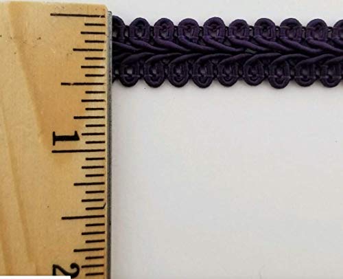 1/2" Chinese French Braid Gimp Trimming - 10 Continuous Yards - Many Colors! (Dk. Purple) - color: Dk. Purple