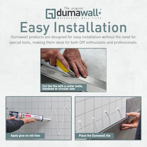Dumawall+ Waterproof Wall Tile Sample UV Resistant London Concrete - color: London Concrete, size: Sample: 11.81" x 8"