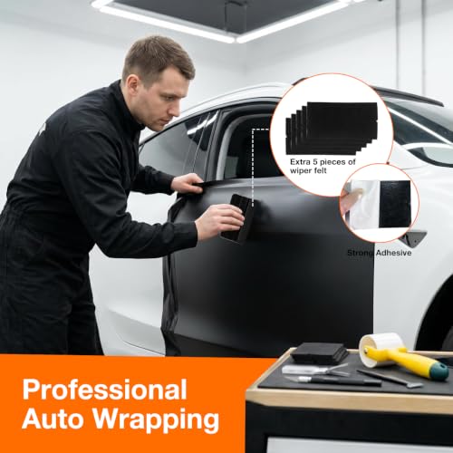 16PCS Wallpaper Smoothing Tool Kit, Car Window Tint Kit with Sponge Seam Roller, Vinyl Squeegee & Cutting Tool, Complete Auto Glass Protective Film Wrapping Installation Set