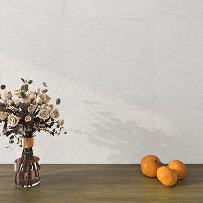 Livelynine White Textured Wallpaper Stick and Peel Modern 15.8x394 Self Adhesive Contact Paper for Walls Ceiling Bedroom Bathroom Waterproof Prepasted Texture Wall Paper Off White Cream Accent Vinyl - size: 394" x 15.8"