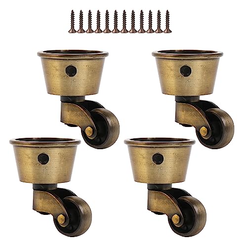 Vintage Round Cup Casters for 32mm Dia Legs 360 Degree Swivel Wheels Pack of 4