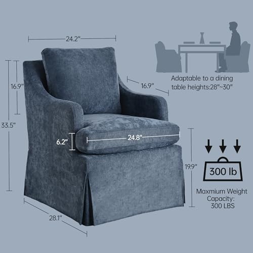 Usaint Upholstered Dining Chairs Set of 2, Dining Room Chairs with Casters - size: 2