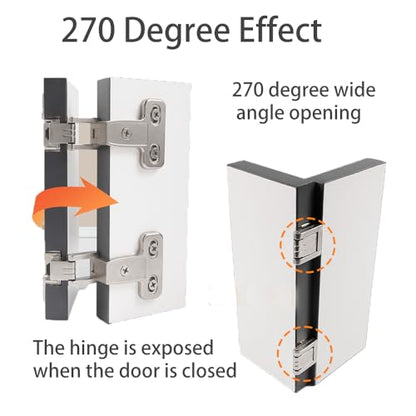 KAFENDA 2x270°Cabinet Hinge Corner Large Angle 270°Soft Close Cabinet Hinge - color: 270 degree hinge