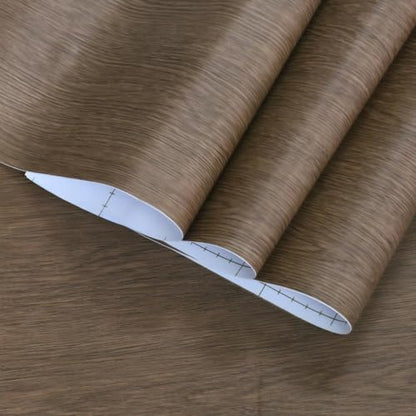 JSEVEM Brown Wood Grain Contact Paper Walnut Peel and Stick Wallpaper Removable Waterproof Vinyl Wrap Thick Self Adhesive Wall Paper for Countertops Cabinets Shelf Furniture 16"×354" - color: Gray/Brown, size: 16" x 354"