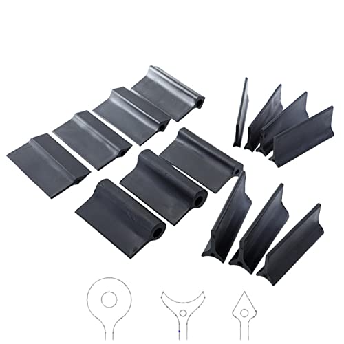 14Pcs Flexible Rubber Polishing Pad, Rubber Sanding Grips for Convex & Concave Profiles, Contour Detail Sanding Grip Pad for Woodworking, Automotive Refinishing & Crafts(Black)