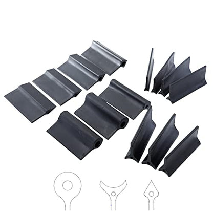 14Pcs Flexible Rubber Polishing Pad, Rubber Sanding Grips for Convex & Concave Profiles, Contour Detail Sanding Grip Pad for Woodworking, Automotive Refinishing & Crafts(Black)
