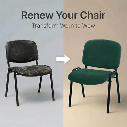 Deisy Dee Stretch Velvet Slipcover for Stacking Chairs - Universal Fit for Office, Conference, Waiting Room & Guest Chairs (Back & Seat Covers) (Kelly) - color: Kelly