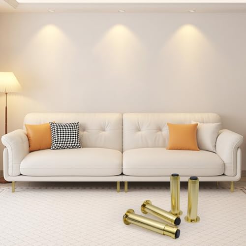 4 Pcs Gold Straight Furniture Legs Replacement - color: Gold, size: 8 inch