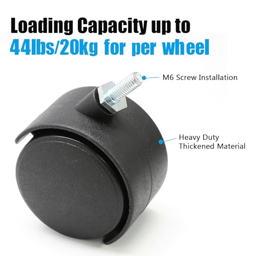 4pcs 2 Inch Swivel Caster Wheels, M6 Threaded Stem - style: 2 Inch-M6 Threaded Stem