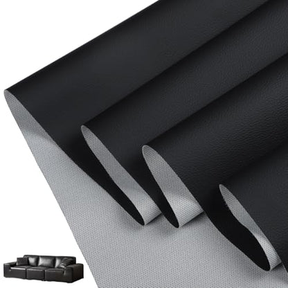 CDY Marine Vinyl Upholstery Fabric: 54"x72" Soft Grain Faux Leather Durable - color: Black, size: 2Yard（54"x72"）